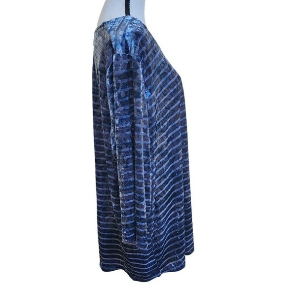 Catherines Velvet Burnout Top Size 2X Blue Super Soft - Picture 4 of 8